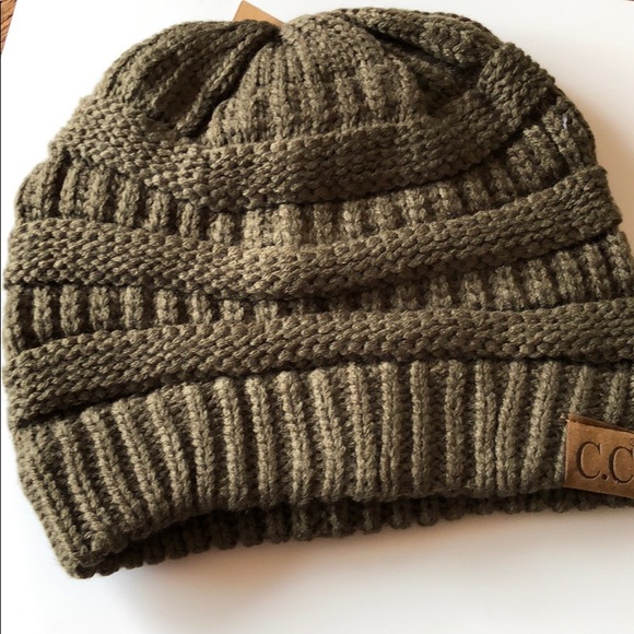 🔵3/$30 C.C Knit Beanie –Dark New Olive - Picture 2 of 4